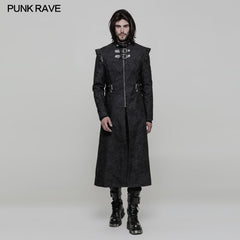 WY-854 Personality Printing Leather Spliced Punk Coat For Men & Women?-??Punk Rave Clothing