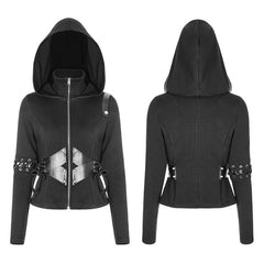 WY-903 Witch Short Hooded Cardigan Punk Sweater Coat?-??Punk Rave Clothing
