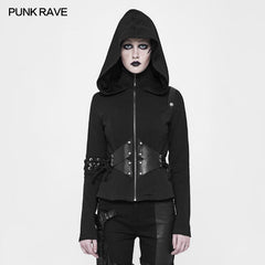 WY-903 Witch Short Hooded Cardigan Punk Sweater Coat?-??Punk Rave Clothing