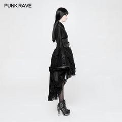 WLQ-084 Stretch Jacquard Gothic Lolita Dress Flocking Printing Kimono With Lace?-??Punk Rave Clothing