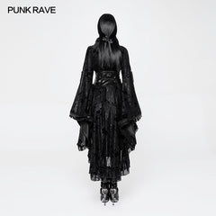 WLQ-084 Stretch Jacquard Gothic Lolita Dress Flocking Printing Kimono With Lace?-??Punk Rave Clothing