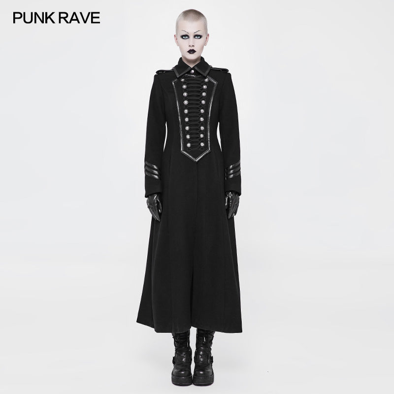 WY-892 Exquisite Woolen Gothic Jacket Uniform Retro Trench Coat?-??Punk Rave Clothing
