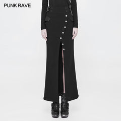 WQ-357 Handsome Military Uniform Long Punk Skirt For Women?-??Punk Rave Clothing