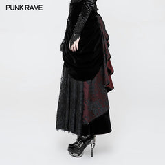 WQ-364 Vitorian Velvet Palace Gorgeous Medium Length Gothic Skirt?-??Punk Rave Clothing