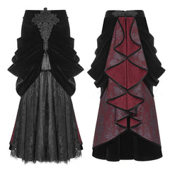 WQ-364 Vitorian Velvet Palace Gorgeous Medium Length Gothic Skirt?-??Punk Rave Clothing