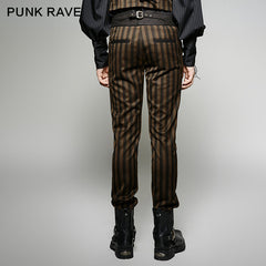 K-271 Rugged Stripes High Grade Suit Elegant Gothic Pants?-??Punk Rave Clothing