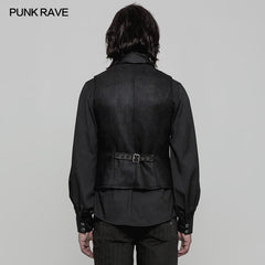 WY-862 Steampunk Heavy Twilled Woven Breasted Waistcoat For Men?-??Punk Rave Clothing
