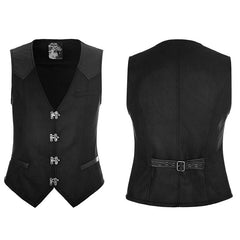 WY-862 Steampunk Heavy Twilled Woven Breasted Waistcoat For Men?-??Punk Rave Clothing