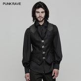 WY-862 Steampunk Heavy Twilled Woven Breasted Waistcoat For Men?-??Punk Rave Clothing