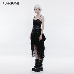 WQ-345 Steampunk Adjustable Four-Button Design Lace Dress For Women?-??Punk Rave Clothing