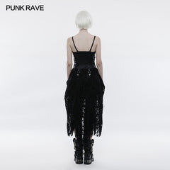 WQ-345 Steampunk Adjustable Four-Button Design Lace Dress For Women?-??Punk Rave Clothing