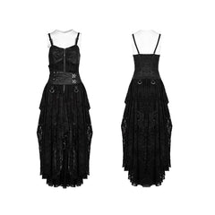 WQ-345 Steampunk Adjustable Four-Button Design Lace Dress For Women?-??Punk Rave Clothing