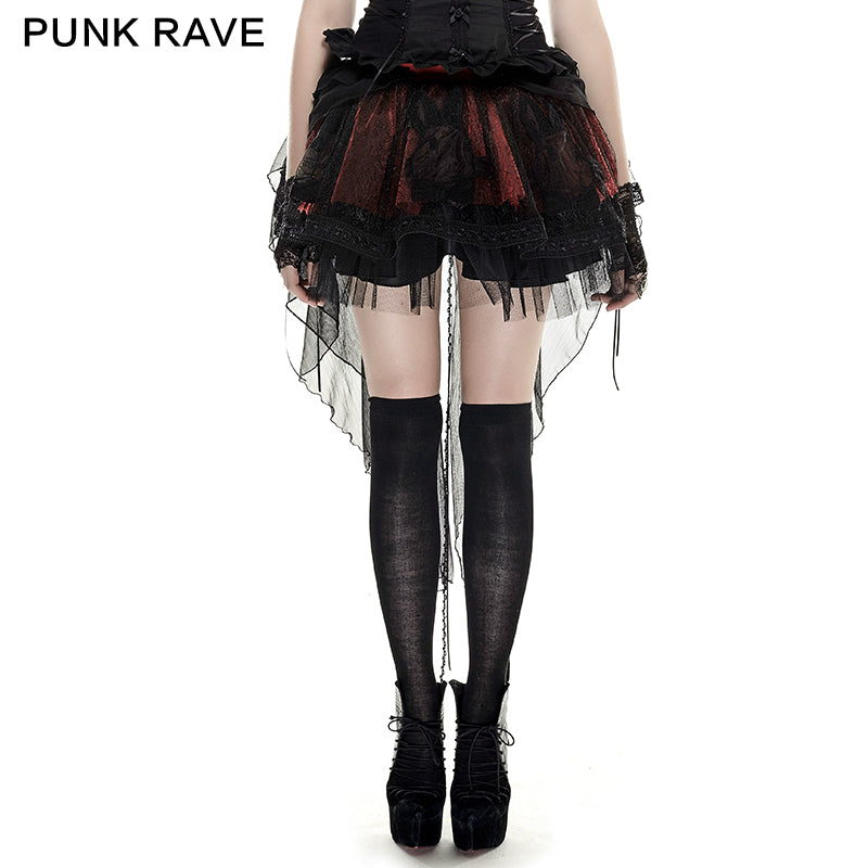 LQ-072 Lolita Bunny Mesh Two-wear Short Gothic Skirts?-??Punk Rave Clothing