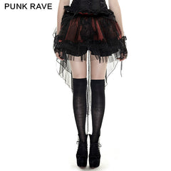 LQ-072 Lolita Bunny Mesh Two-wear Short Gothic Skirts?-??Punk Rave Clothing