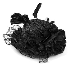 WLS-052 Lovely Gothic Accessory Soft Woven Flowers Lace Lolita Hat?-??Punk Rave Clothing