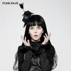 WLS-052 Lovely Gothic Accessory Soft Woven Flowers Lace Lolita Hat?-??Punk Rave Clothing