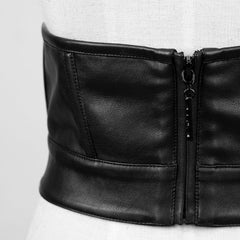 PS-010 Punk Center Front Drawstring Belt Leather Waistband For Women?-??Punk Rave Clothing