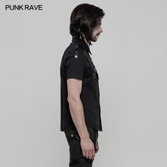 WY-872 Personality Metal Buckle Design Punk Shirt For Men?-??Punk Rave Clothing