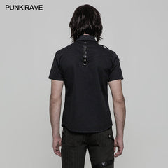 WY-872 Personality Metal Buckle Design Punk Shirt For Men?-??Punk Rave Clothing