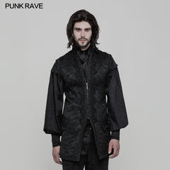 WY-849 Victoria Gorgeous Jacquard Long Gothic Vest For Men?-??Punk Rave Clothing
