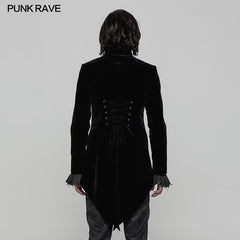 WY-857 Gorgeous Tailcoat Velvet & Jacquard Mens Gothic Dress Coat?-??Punk Rave Clothing