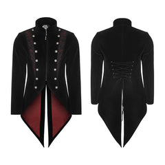 WY-857 Gorgeous Tailcoat Velvet & Jacquard Mens Gothic Dress Coat?-??Punk Rave Clothing