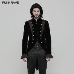 WY-857 Gorgeous Tailcoat Velvet & Jacquard Mens Gothic Dress Coat?-??Punk Rave Clothing