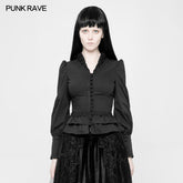 WY-889 Gothic Cotton Woven Slim Fit Shirt For Women?-??Punk Rave Clothing