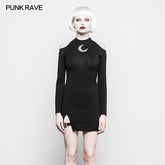 OPQ-304 Mystery Hollow Out Moon Pattern Strapless Gothic Dress?-??Punk Rave Clothing