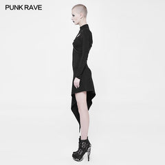 WQ-365 Asymmetrical black Harness Design Knit Punk Dress?-??Punk Rave Clothing