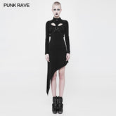 WQ-365 Asymmetrical black Harness Design Knit Punk Dress?-??Punk Rave Clothing