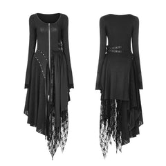 WQ-368 Punk Decadent Asymmetric Knitted Witch Dress With Lace?-??Punk Rave Clothing