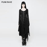 WQ-368 Punk Decadent Asymmetric Knitted Witch Dress With Lace?-??Punk Rave Clothing
