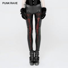 WK-328 Vampire Sweet Love Leather Gothic Leggings?-??Punk Rave Clothing