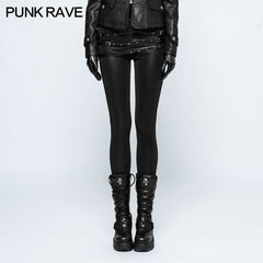 K-306 Skinny Thin Strapped Punk Pants Leather Leggings With Loops?-??Punk Rave Clothing