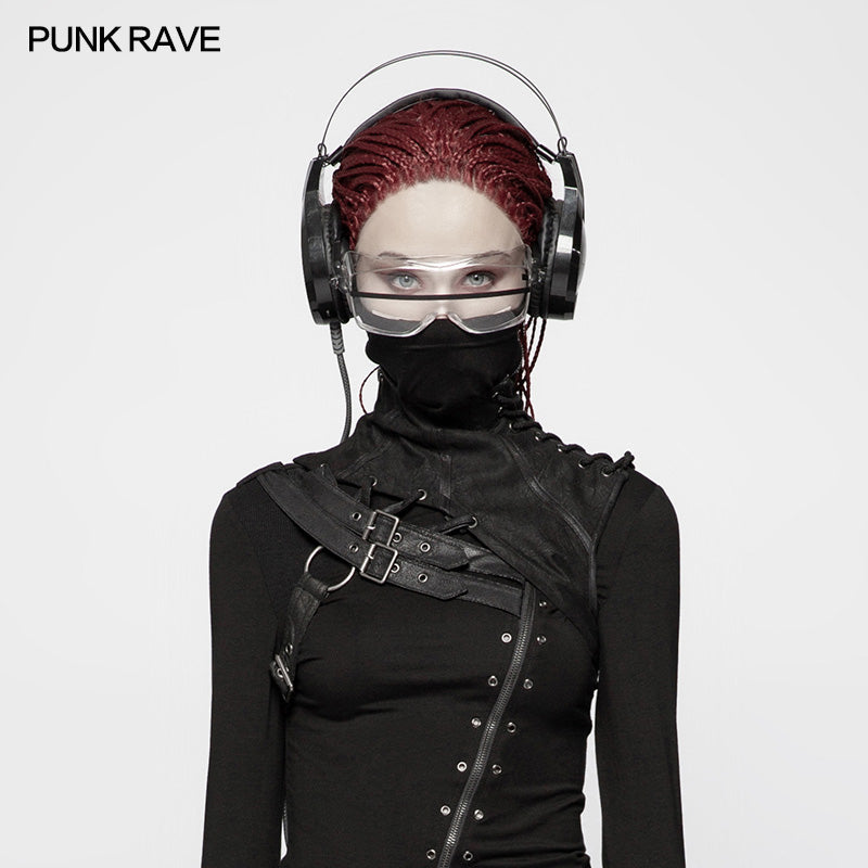 WS-260 Steampunk Embossed Leather Collar And Shoulder Harness Accessories For Women?-??Punk Rave Clothing