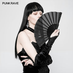 WS-268 black Rivet Handheld Fold Fan Punk Accessories?-??Punk Rave Clothing