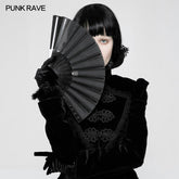 WS-268 black Rivet Handheld Fold Fan Punk Accessories?-??Punk Rave Clothing