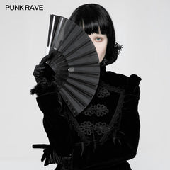 WS-268 black Rivet Handheld Fold Fan Punk Accessories?-??Punk Rave Clothing