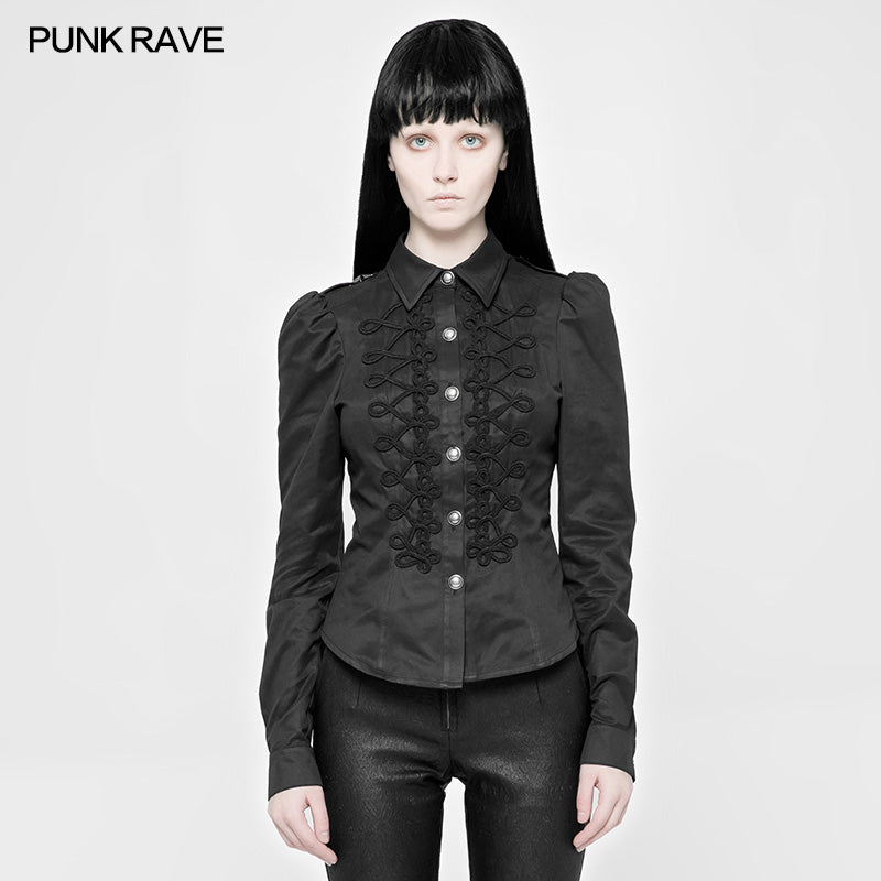 WY-883 Vintage Military Uniform Punk Shirt For Women?-??Punk Rave Clothing