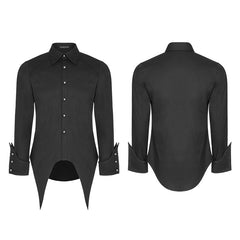 WY-907 Mens Asymmetric Simple Gothic Shirt With Unique Cuff Design?-??Punk Rave Clothing
