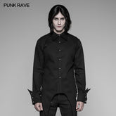 WY-907 Mens Asymmetric Simple Gothic Shirt With Unique Cuff Design?-??Punk Rave Clothing