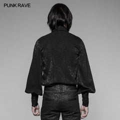 OY-912 Mens Jacquard Pleated Front Gothic Shirt?-??Punk Rave Clothing