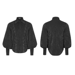 OY-912 Mens Jacquard Pleated Front Gothic Shirt?-??Punk Rave Clothing