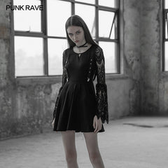 OPQ-391 Womens Lace Sleeves Punk Dress With Straps Design?-??Punk Rave Clothing