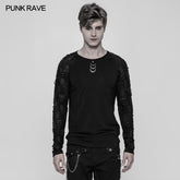 WT-524 Mens Raglan Sleeve Knit Punk T-shirt?-??Punk Rave Clothing