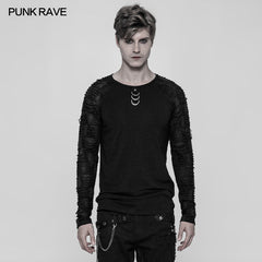 WT-524 Mens Raglan Sleeve Knit Punk T-shirt?-??Punk Rave Clothing