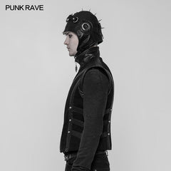 WS-271 Mens Punk Bullet Rivet Decorative Leather Pilot Cap?-??Punk Rave Clothing