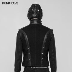 WS-271 Mens Punk Bullet Rivet Decorative Leather Pilot Cap?-??Punk Rave Clothing