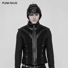 WS-271 Mens Punk Bullet Rivet Decorative Leather Pilot Cap?-??Punk Rave Clothing